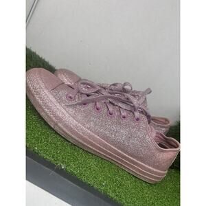 Women’s 9 Converse Chuck Taylor All Star OX Pink Glitter Shoes 162993C